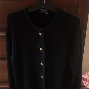 Burberry Black Cardigan with Gold Buttons